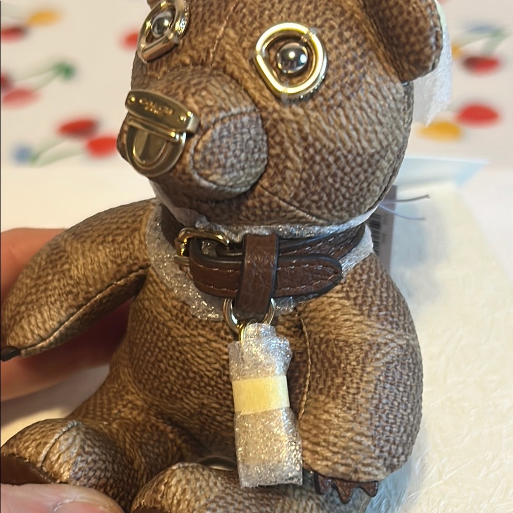 COACH Collectible Bear Bag Charm in Signature Canvas with Dust Bag NWT! - Picture 8 of 9